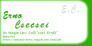 erno csecsei business card